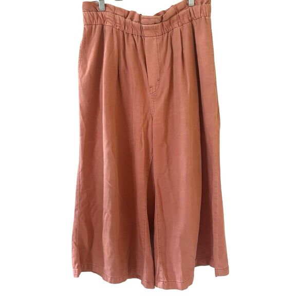 Pilcro Women Wide Leg Pants Size Large Peach Paperbag Boho Hippie Comfort Casual - Picture 1 of 12